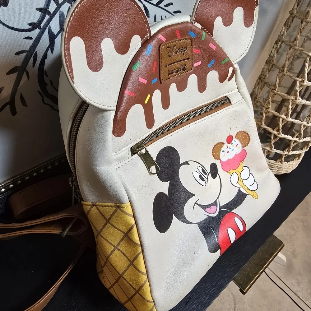 LOUNGEFLY DISNEY MICKEY MOUSE ICE CREAM BACKPACK BAG EXCLUSIVE